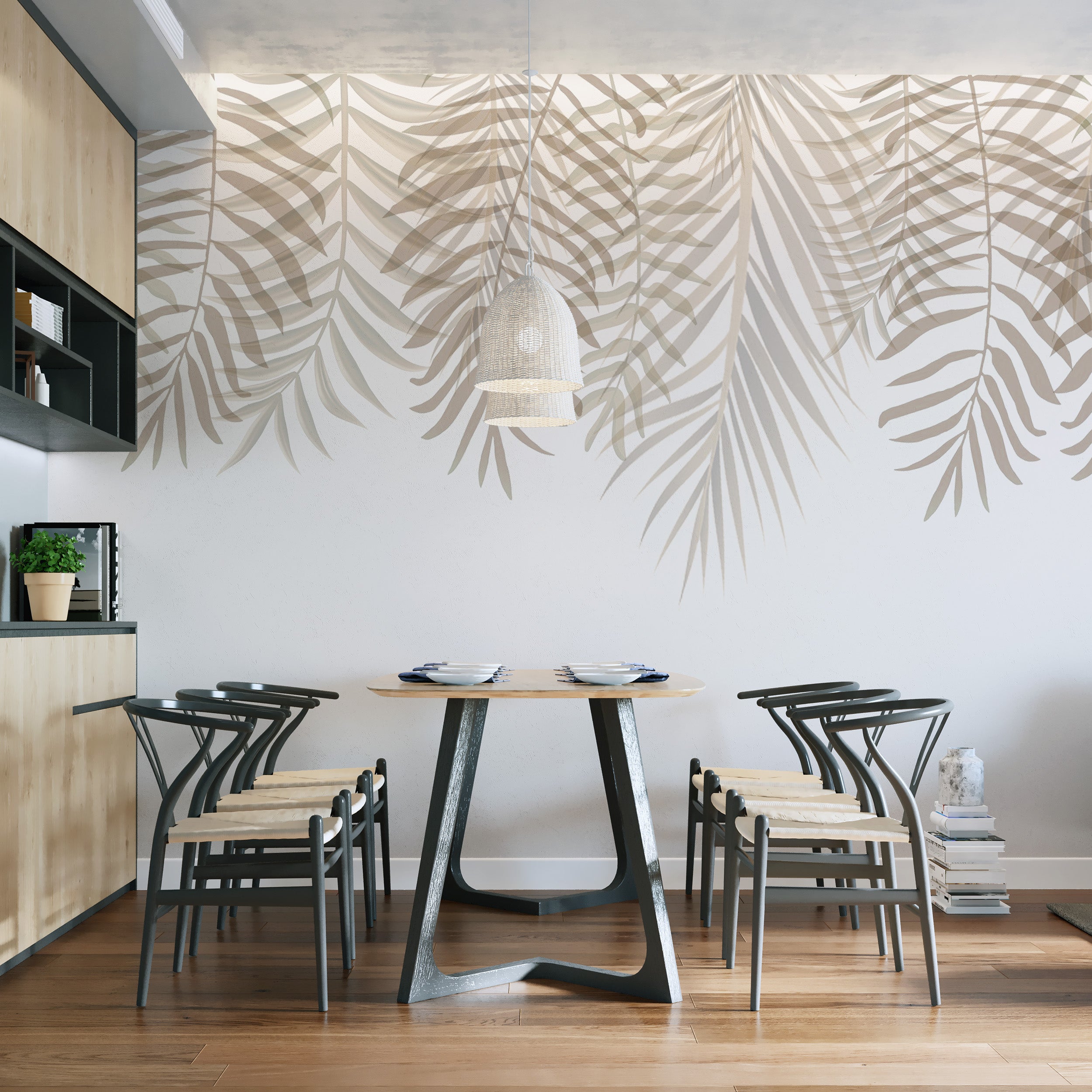 Serenity Palm Fronds Wallpaper Mural for decor