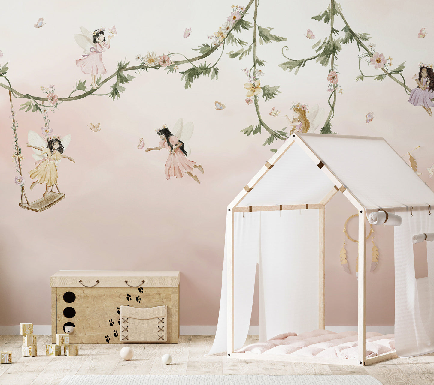 Serene dream flight mural for nurseries