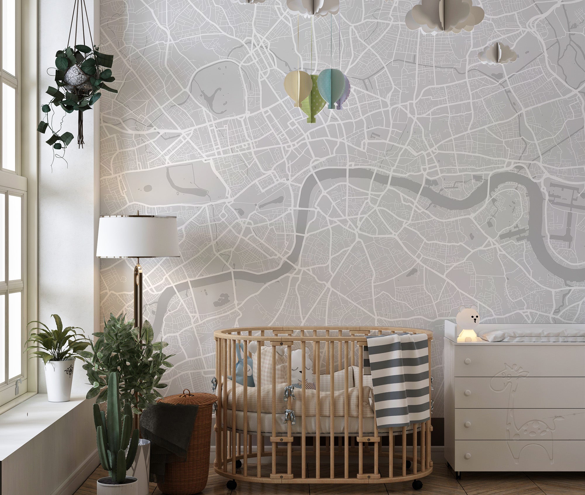 Monochrome London City Wallpaper for modern walls