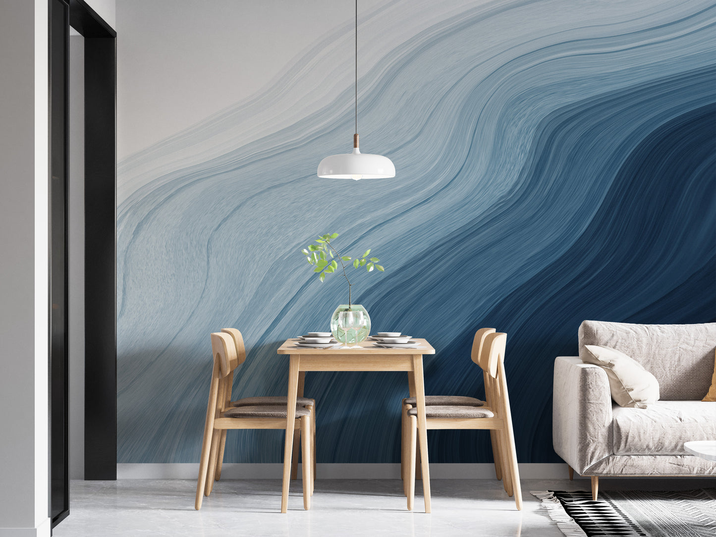 Fluid Blue Gradient Watercolor Wall Mural - Giffywalls