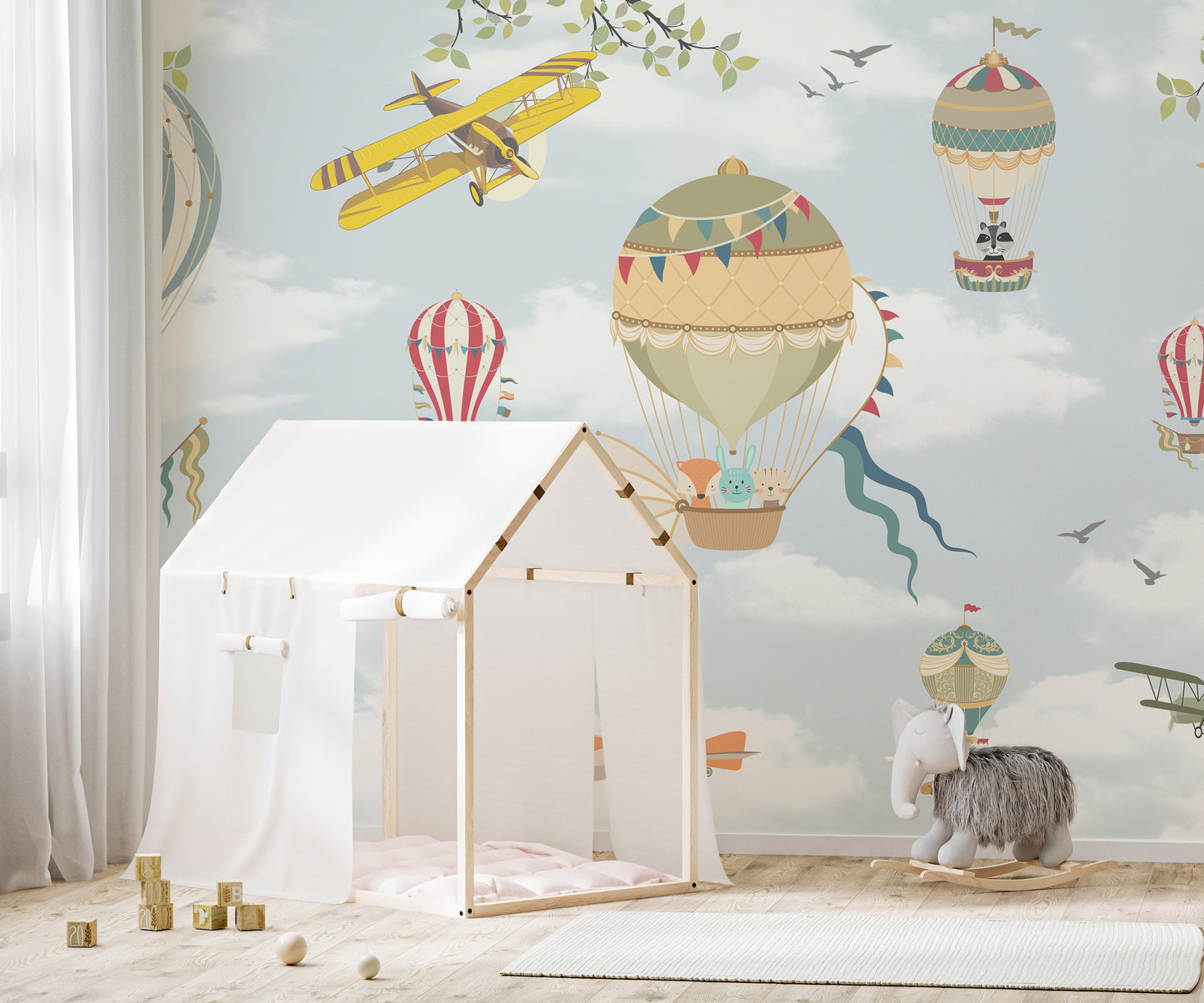 Floating Balloons Kids Wallpaper Mural