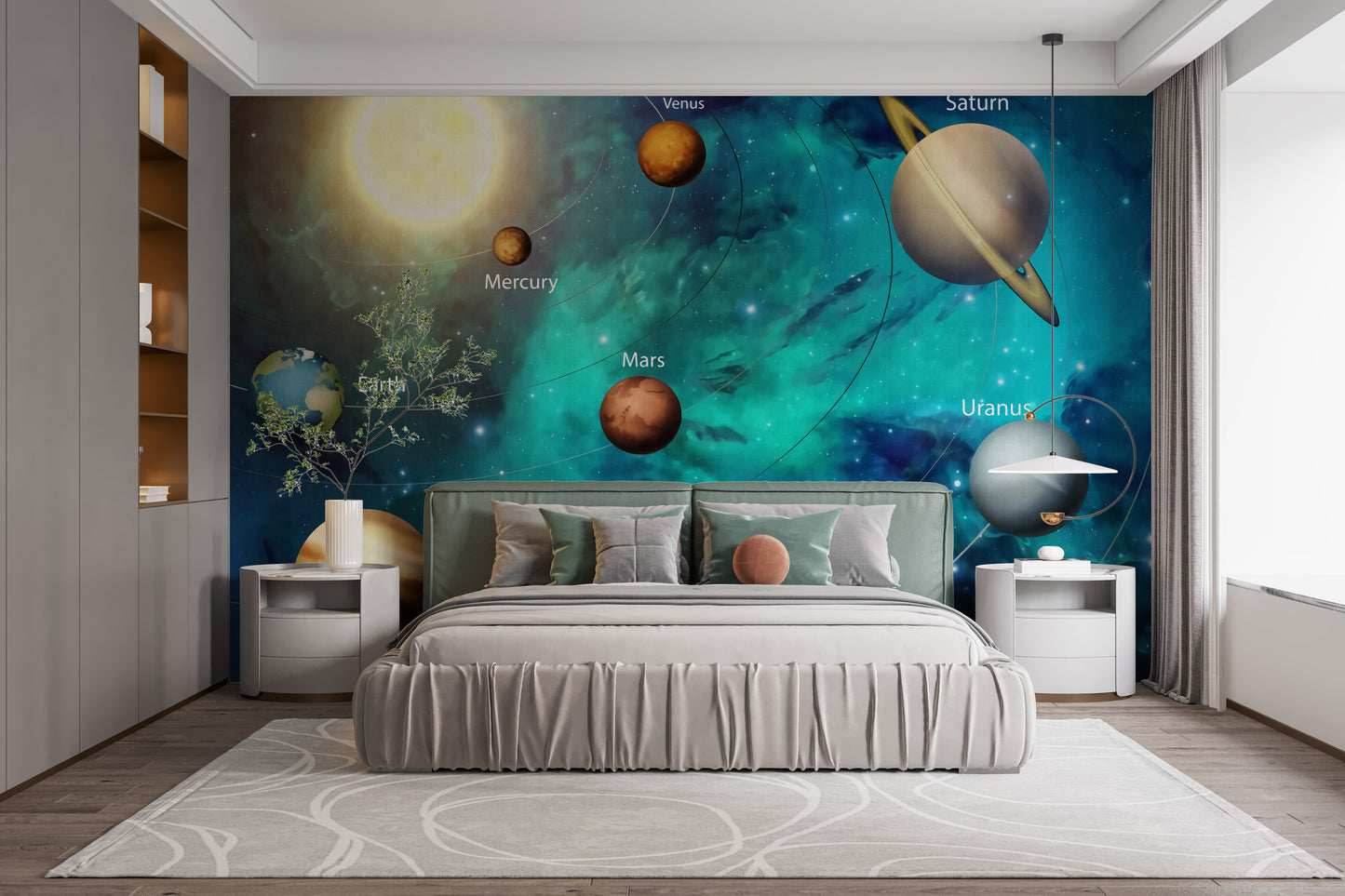 Kids Solar System Planets Wallpaper Mural