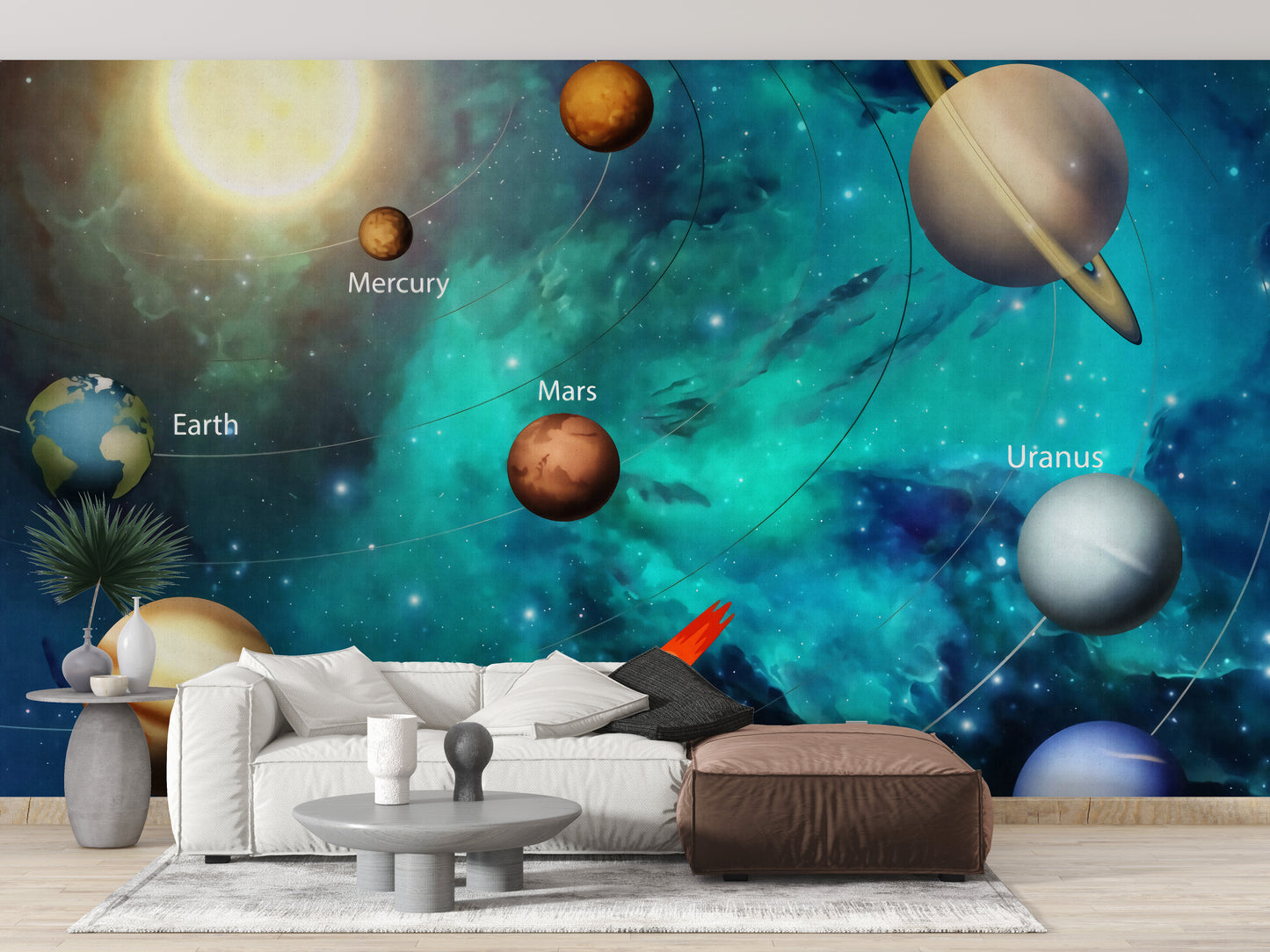 Kids Solar System Planets Wallpaper Mural