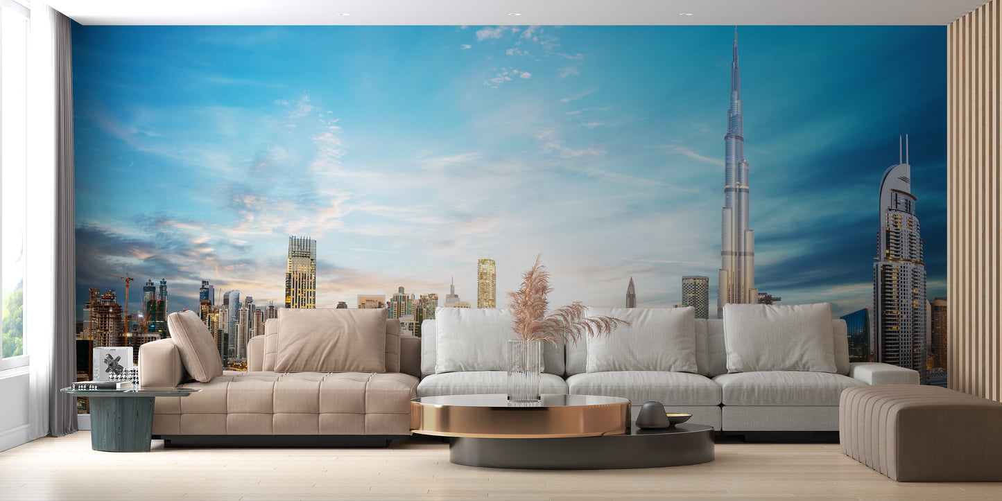 Dubai Skyline Panoramic Wallpaper Mural