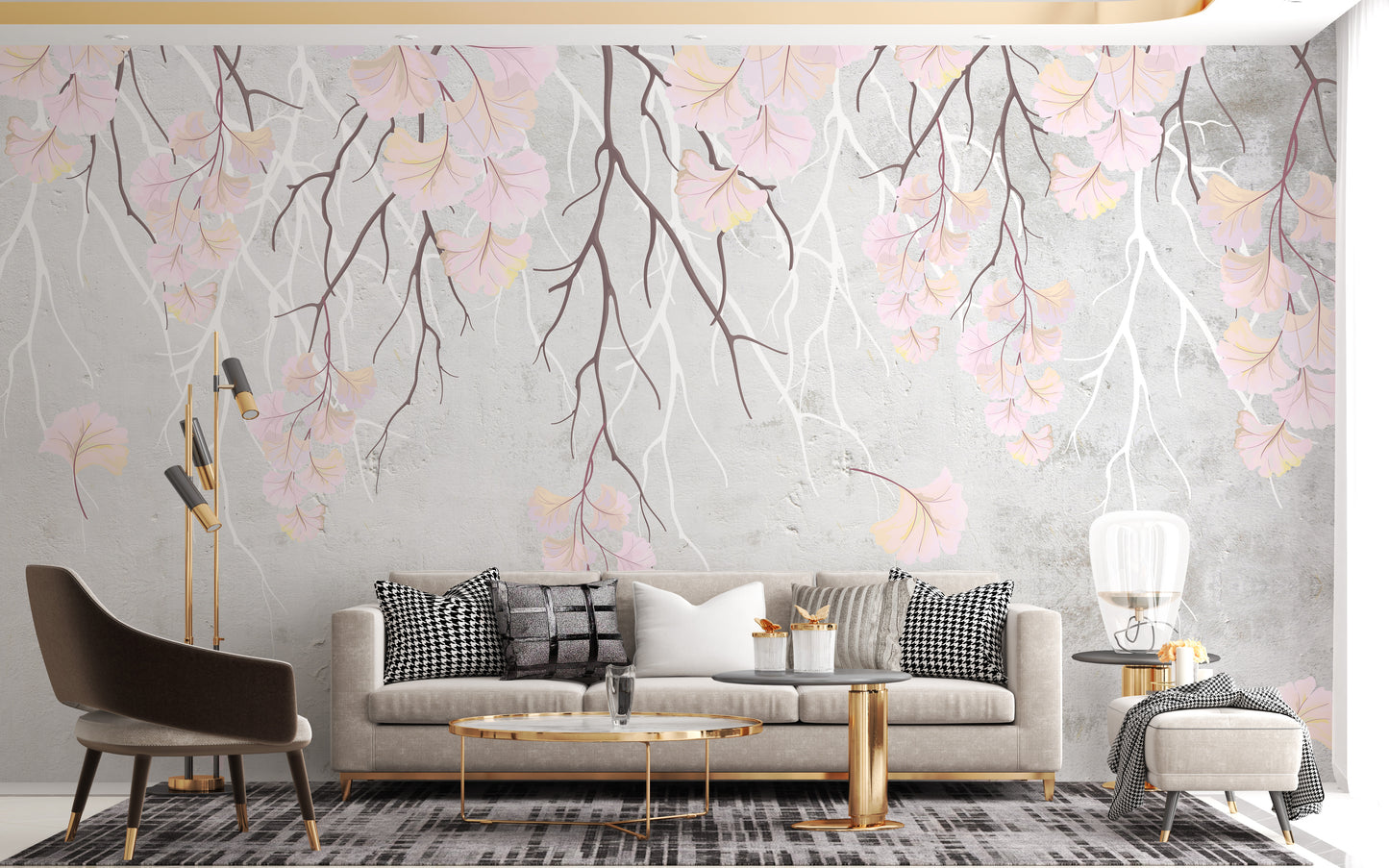 Hanging pink flowers Wallpaper Mural - Giffywalls