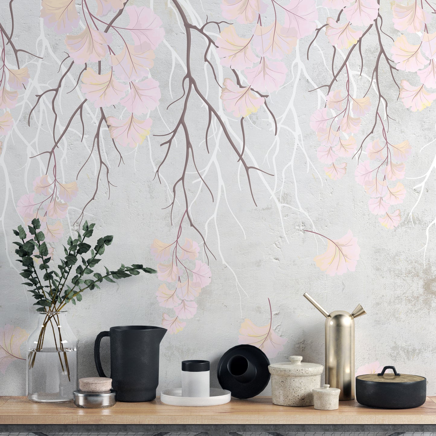 Hanging pink flowers Wallpaper Mural - Giffywalls