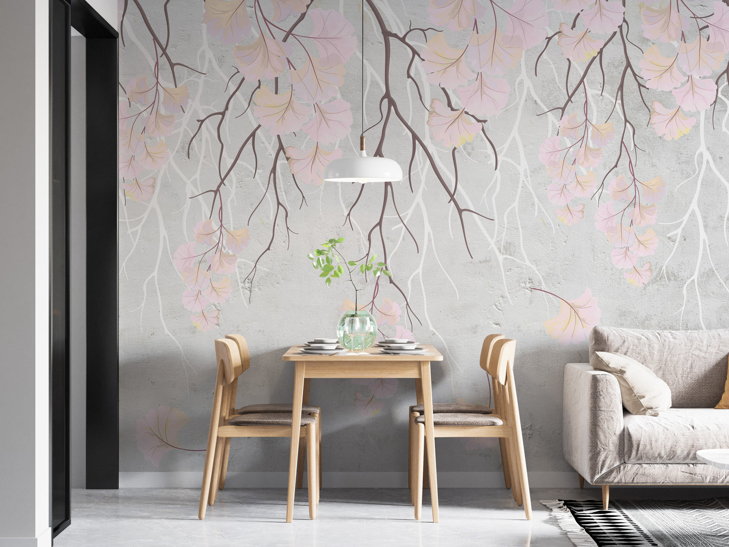 Hanging pink flowers Wallpaper Mural - Giffywalls