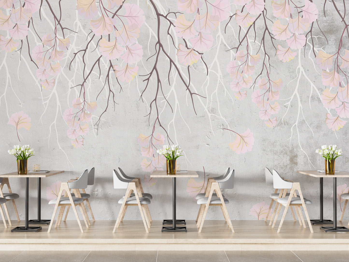 Hanging pink flowers Wallpaper Mural - Giffywalls