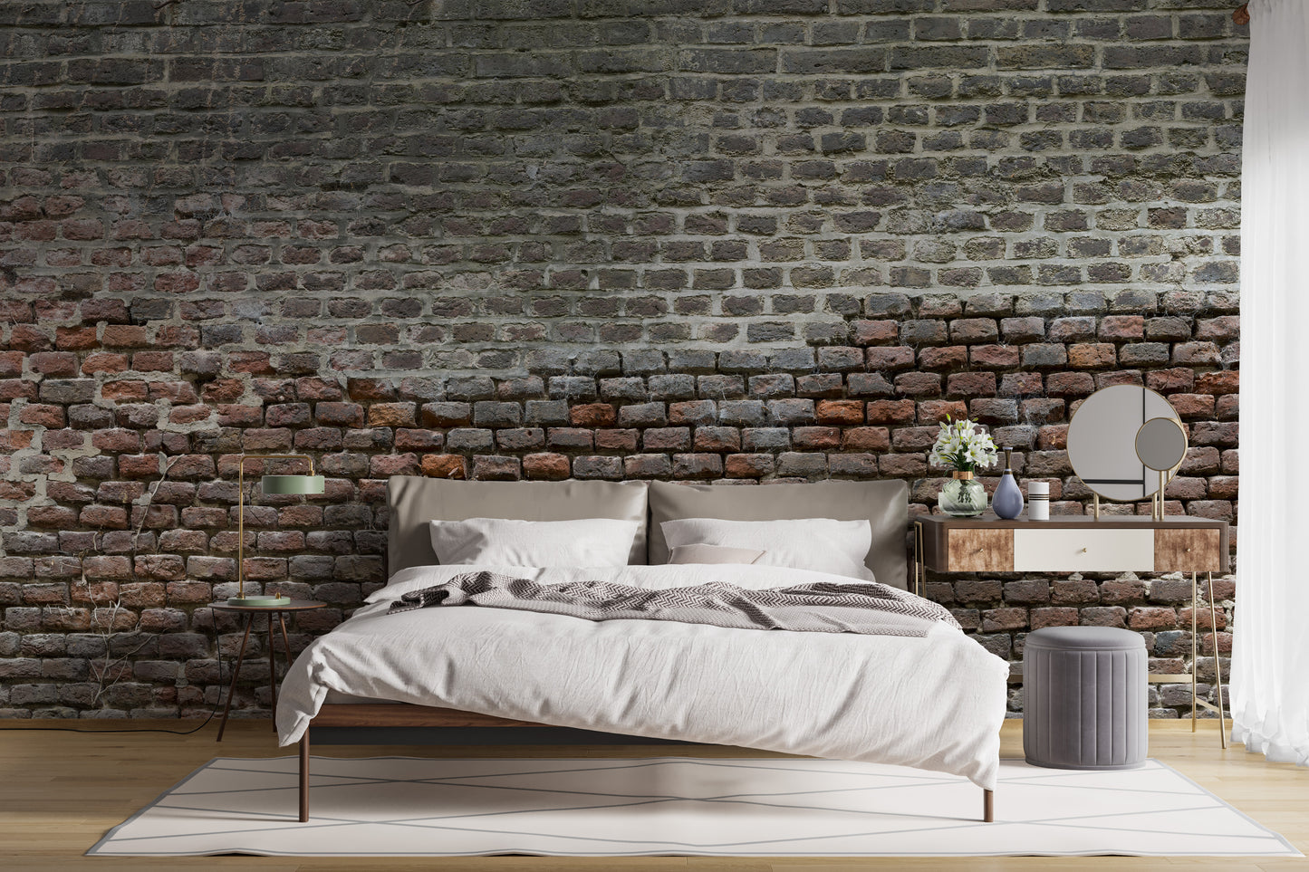 Soiled Dirt & Rustic Brick Wallpaper Mural