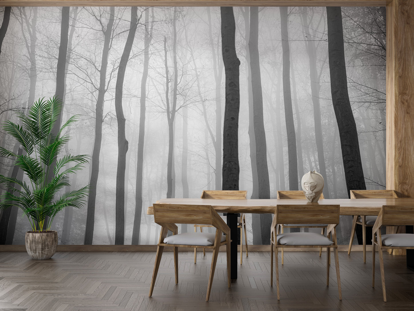 Foggy Day Halloween Jungle View Wallpaper Mural