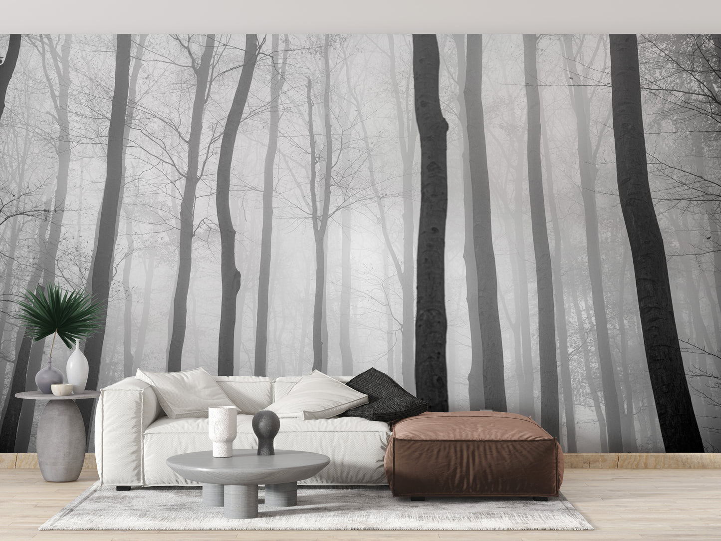 Foggy Day Halloween Jungle View Wallpaper Mural