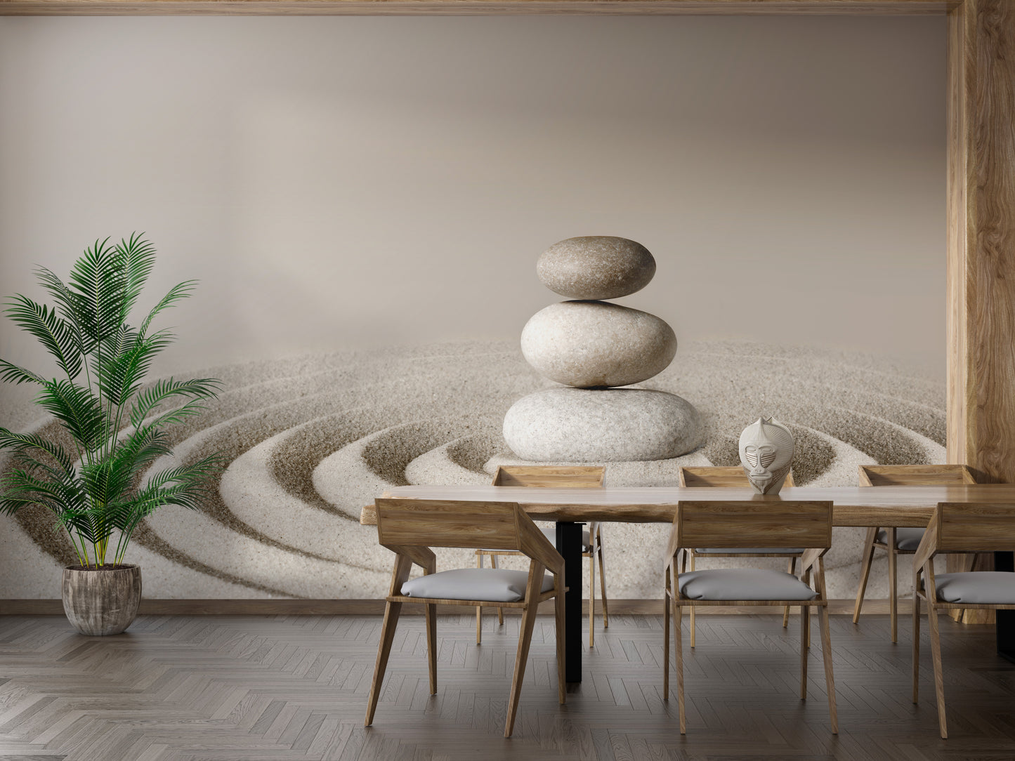 Meditative stone wall art for serene spaces
