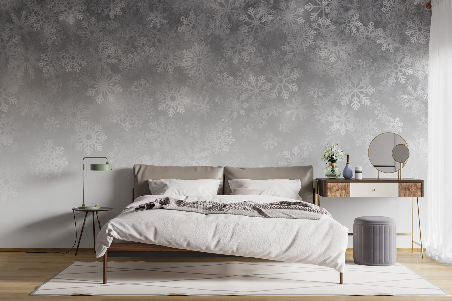 Crystalline Snowflake Wallpaper Mural