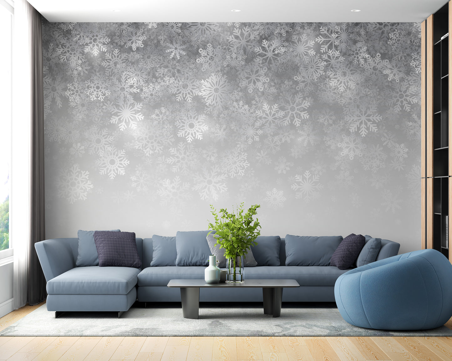 Crystalline Snowflake Wallpaper Mural