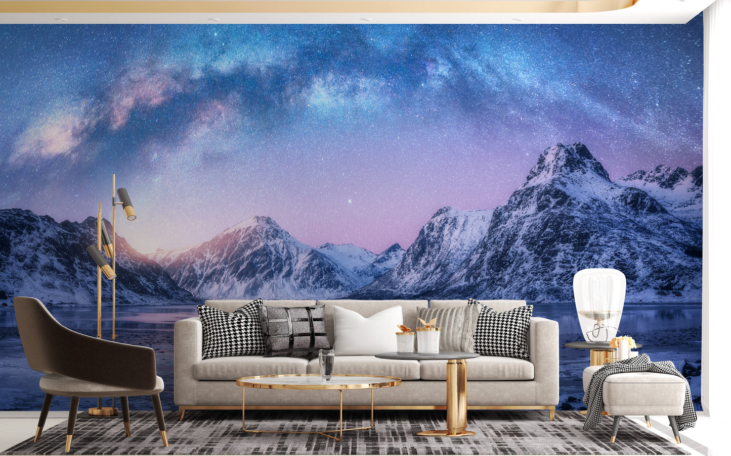 Snowy Mountain Landscape Wall Murals