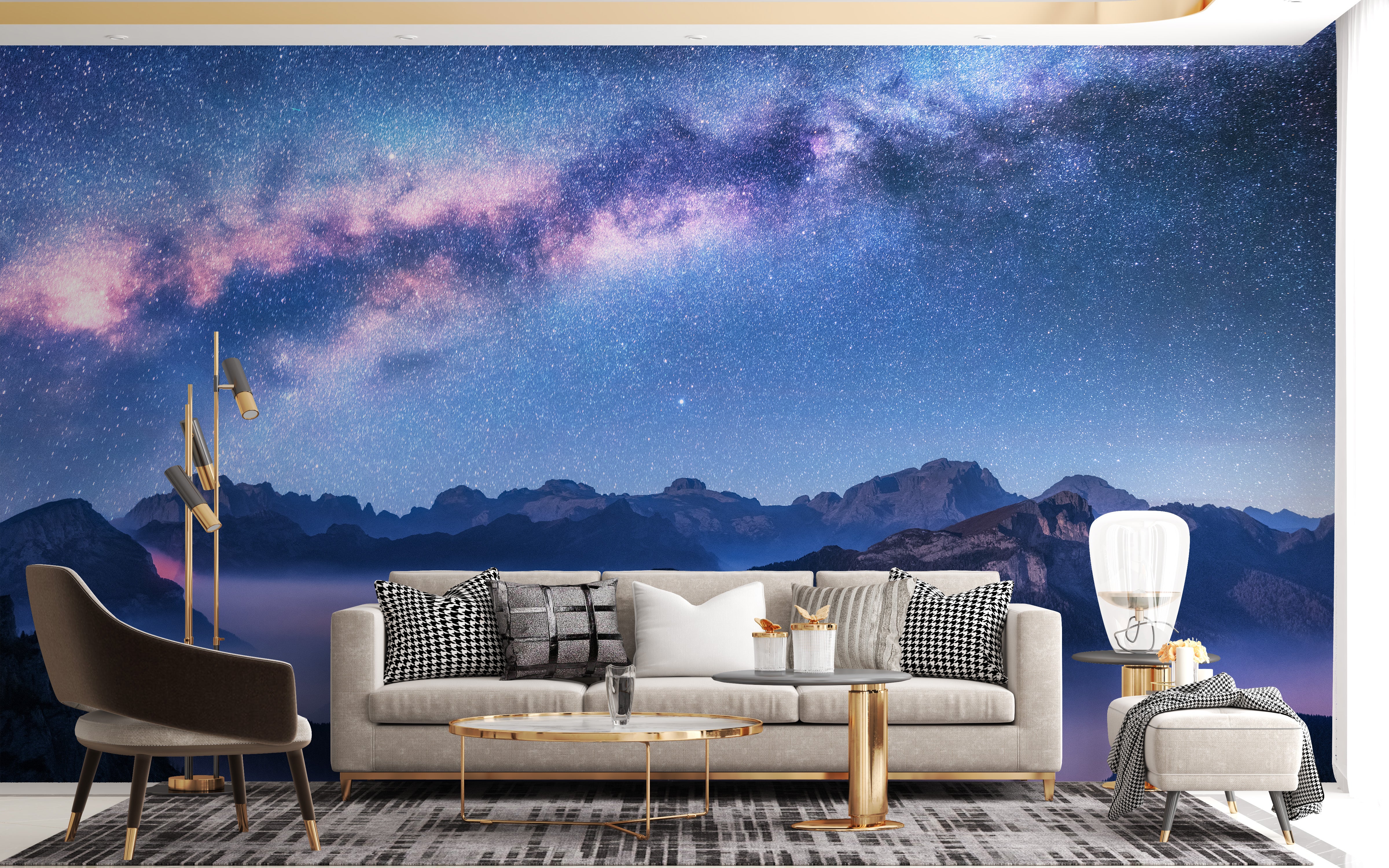 Enchanting Alps snowy mountain wall mural
