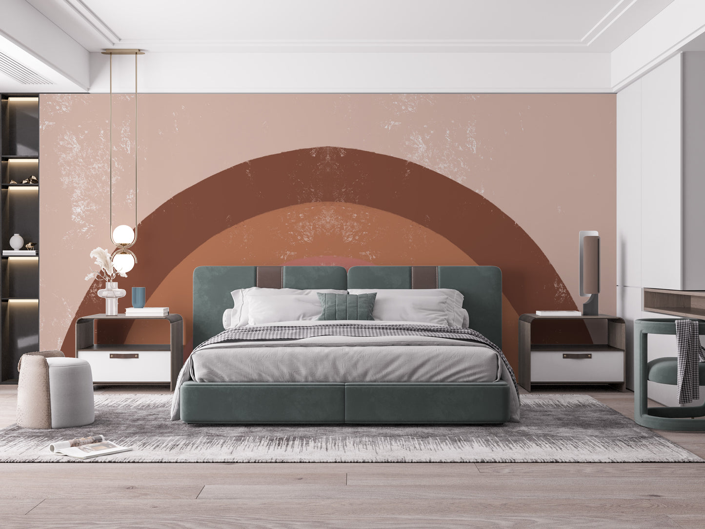 Brown Boho Kids Rainbow Wallpaper Mural