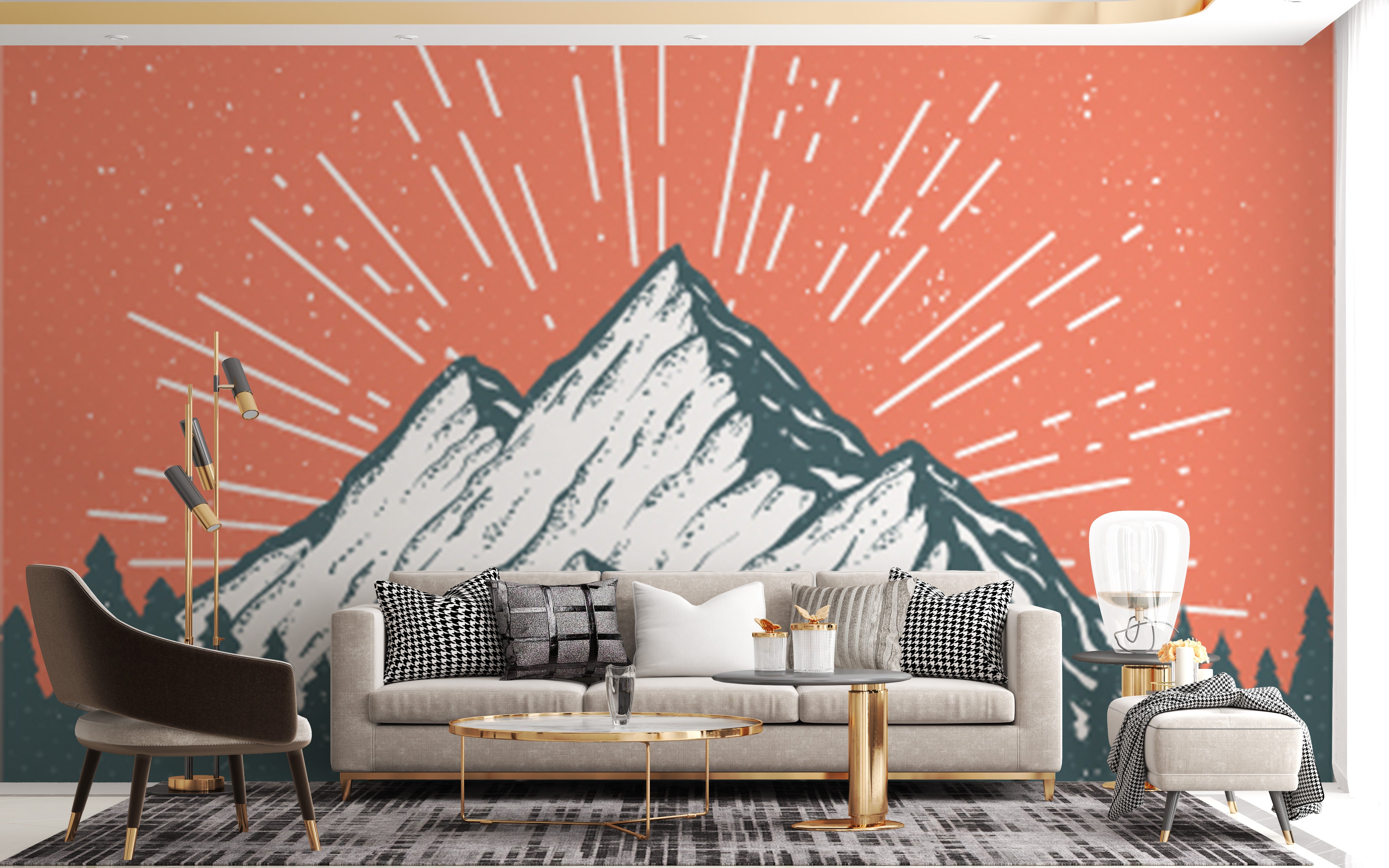 Snow Peak Mountain Children Wallpaper Mural - Giffywalls