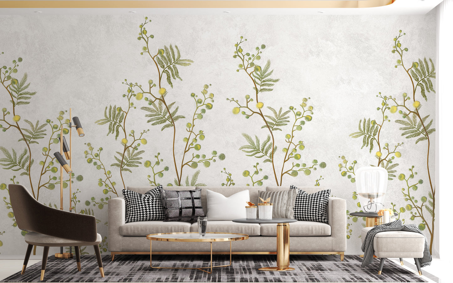 Yellow Flower Decorative Wallpaper Mural