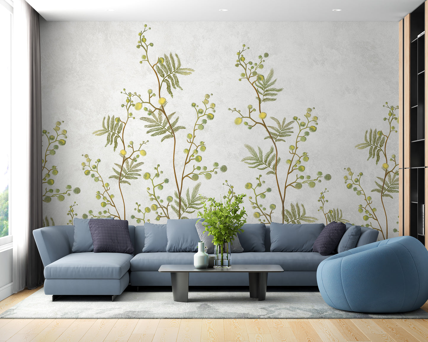 Yellow Flower Decorative Wallpaper Mural