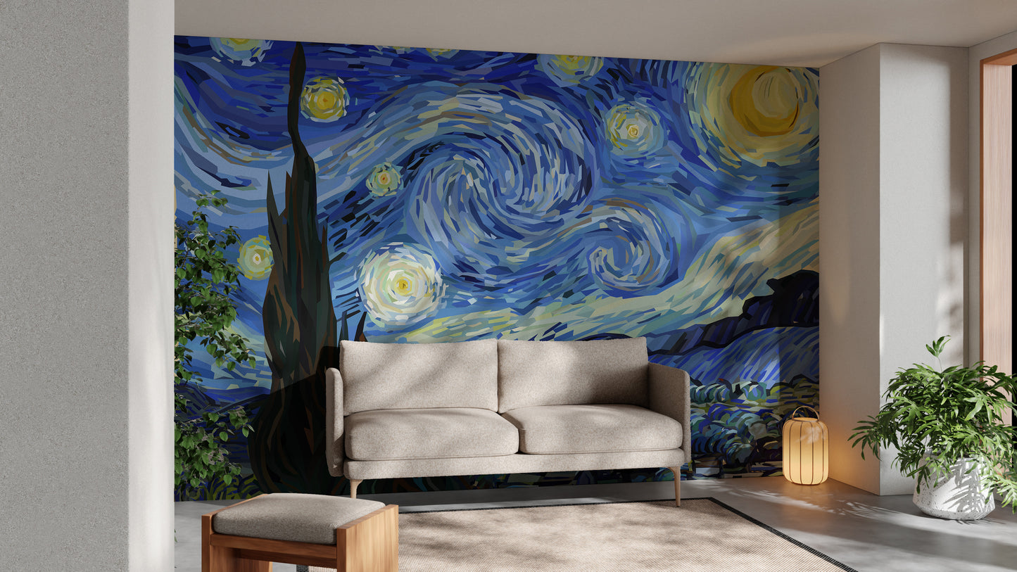 Starry Night Van Gogh Design Wallpaper Mural