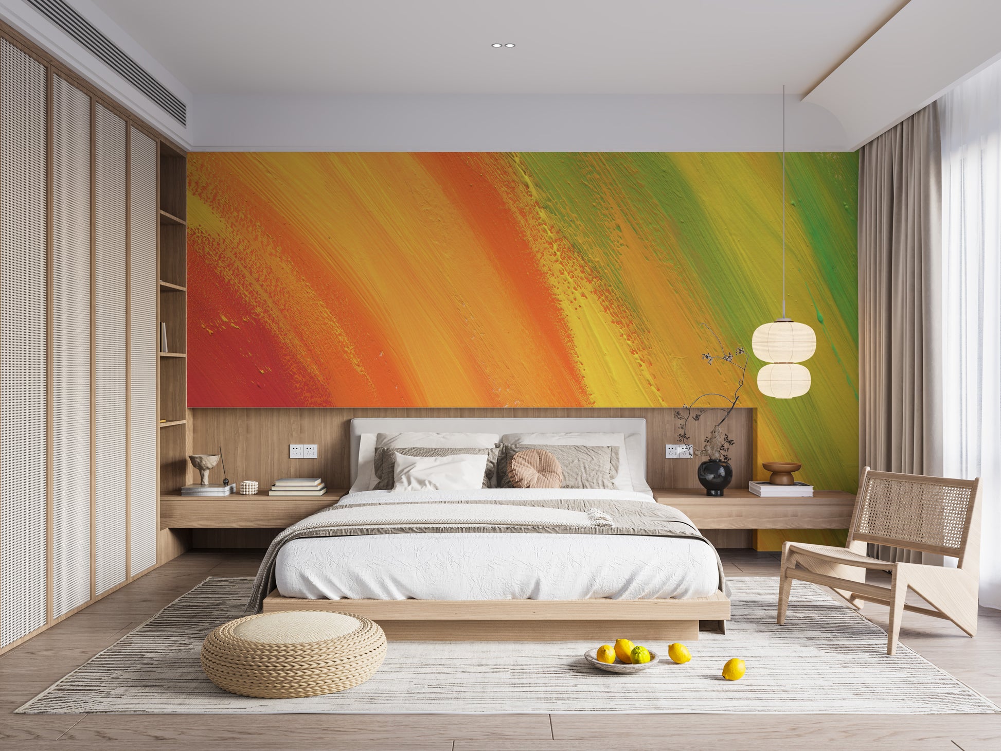 Bright colourful rainbow wallpaper mural design