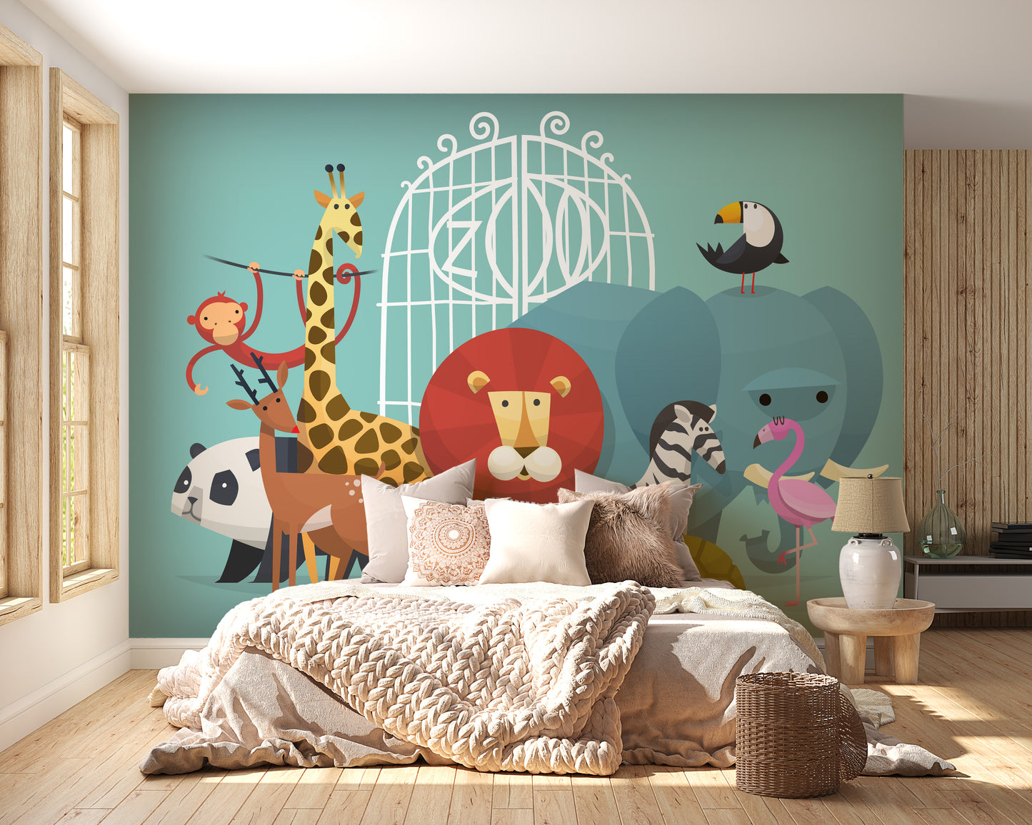 Zoo Animals Wallpaper Mural