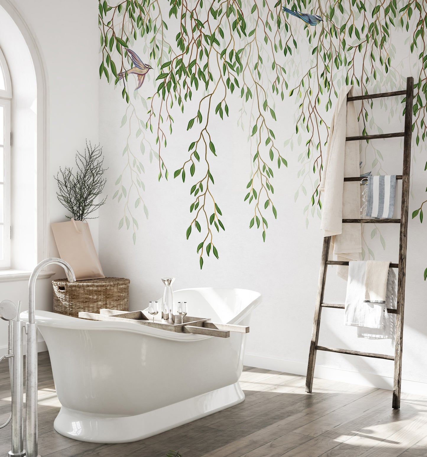 Willow Branches & Birds Wallpaper Mural