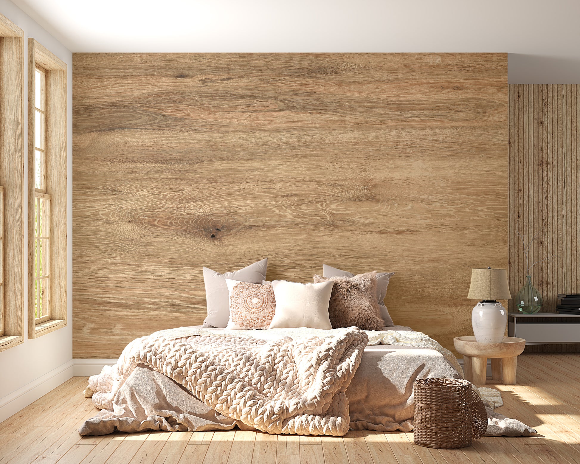 Modern wooden finish wallpaper mural for rooms