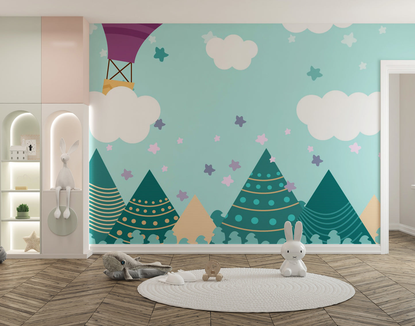 Hot Air Balloons Nursery Wallpaper Wall Mural