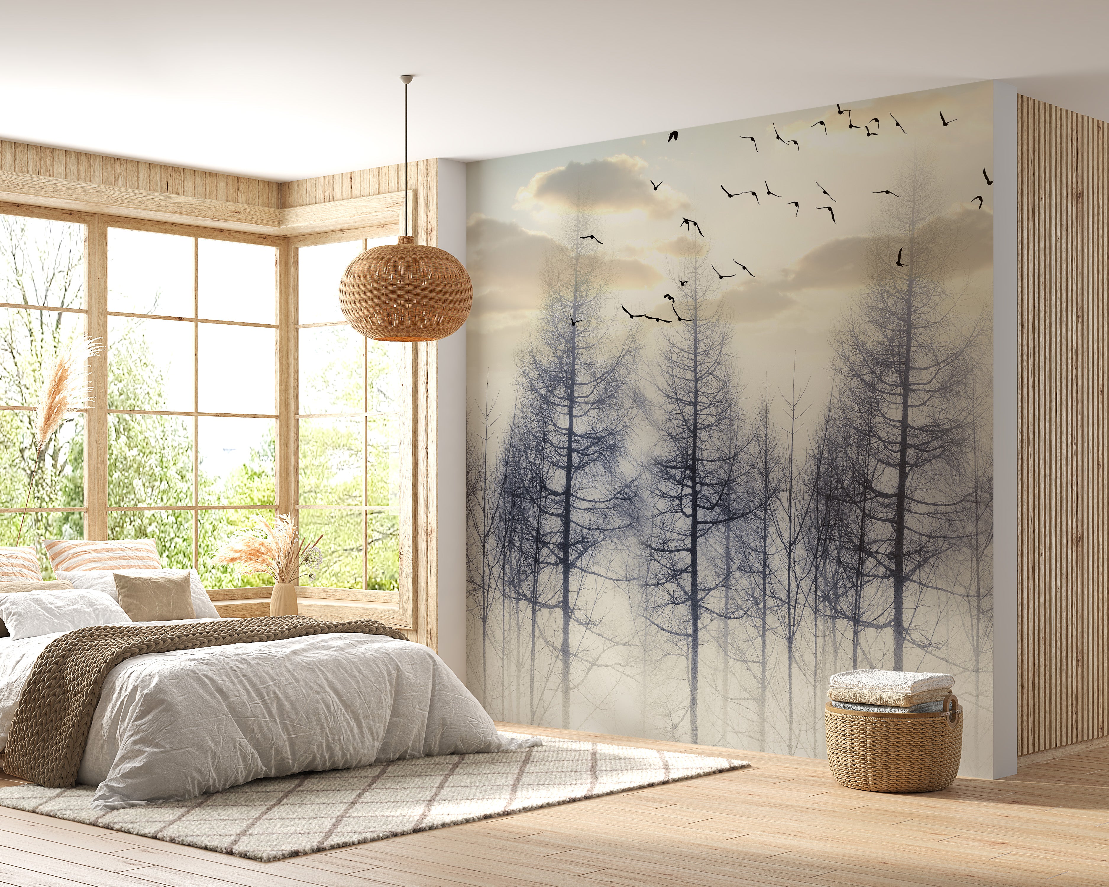 Foggy Forest Halloween Wallpaper for calm bedrooms