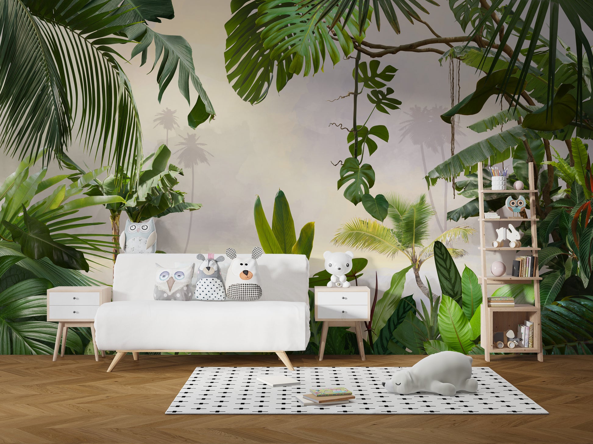 Green Tropical Forest Trees Wallpaper Murals - Giffywalls