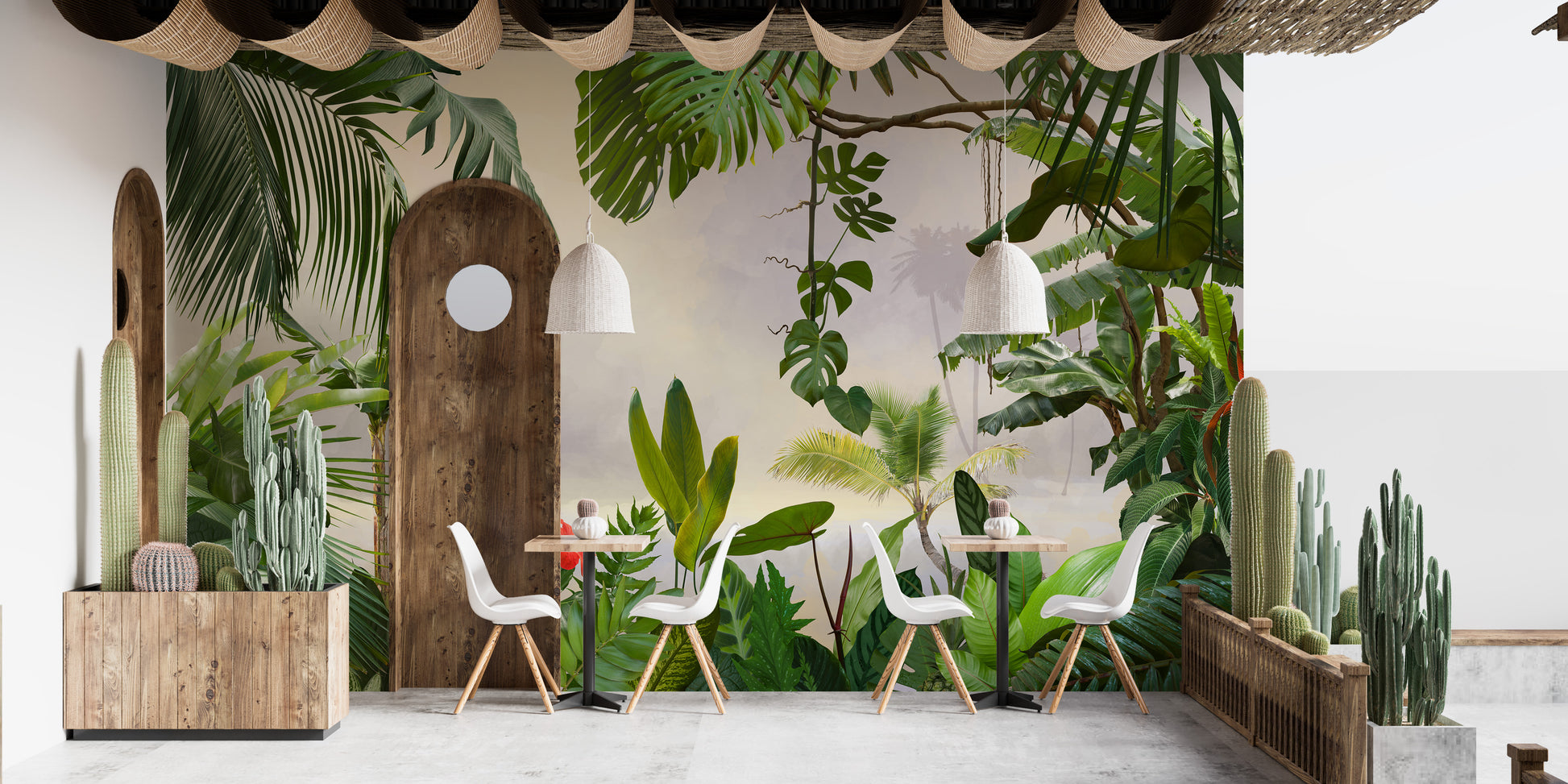 Relaxing tropical vibes with forest wallpaper