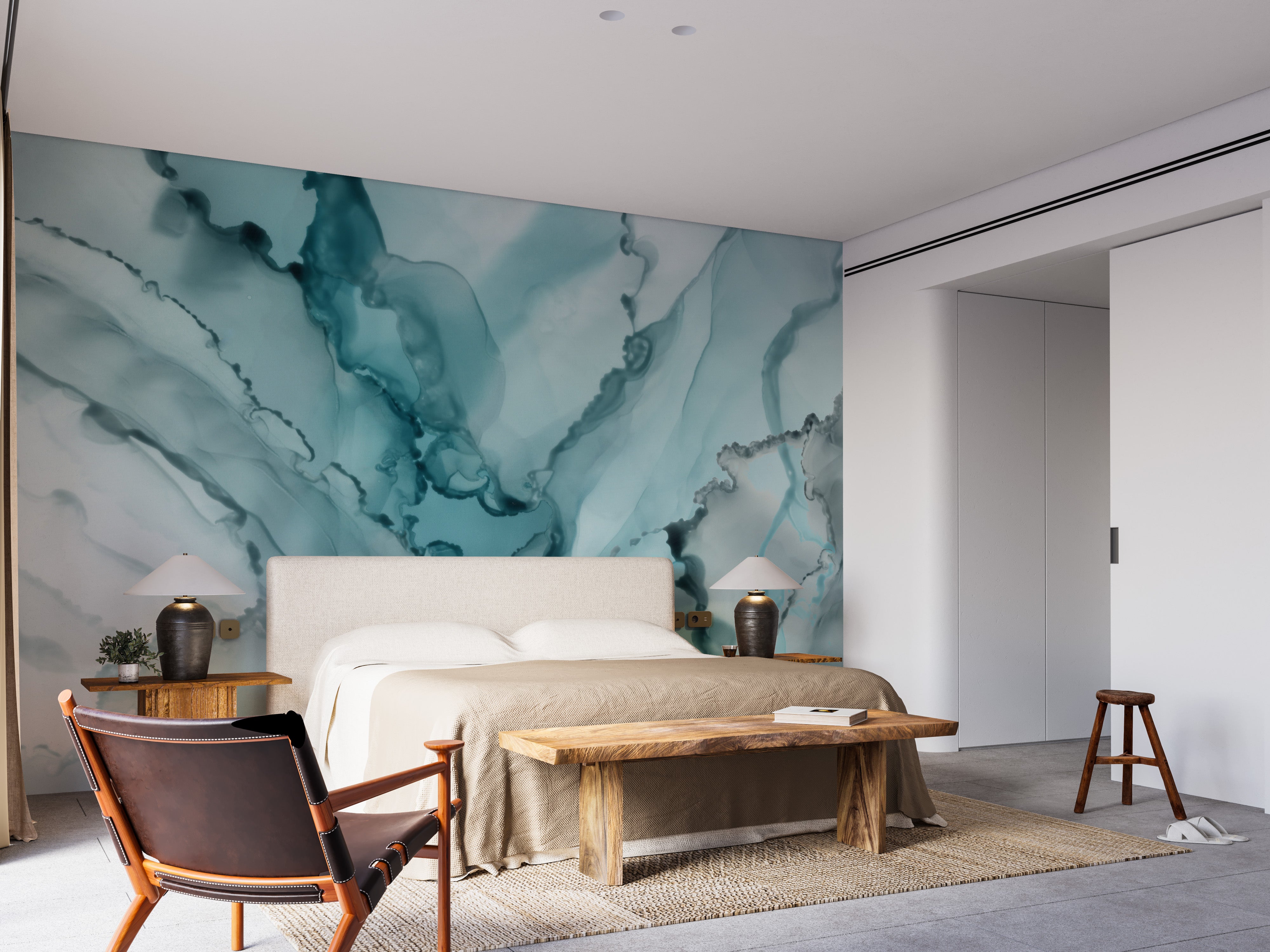 Realistic stone texture watercolor wallpaper for bedroom