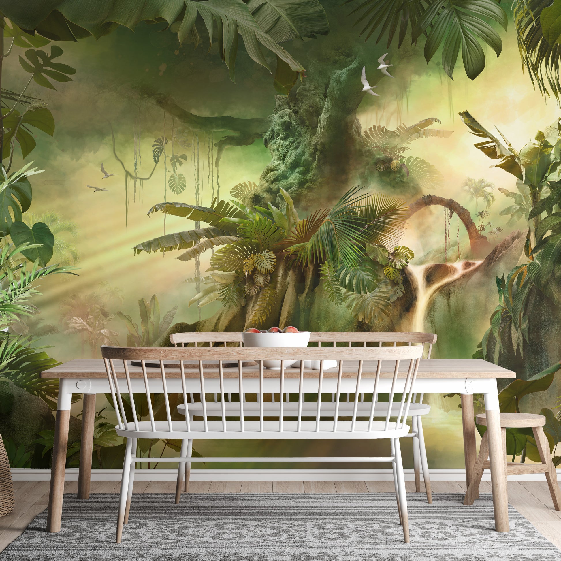 Elegant dreamy forest wallpaper for spaces