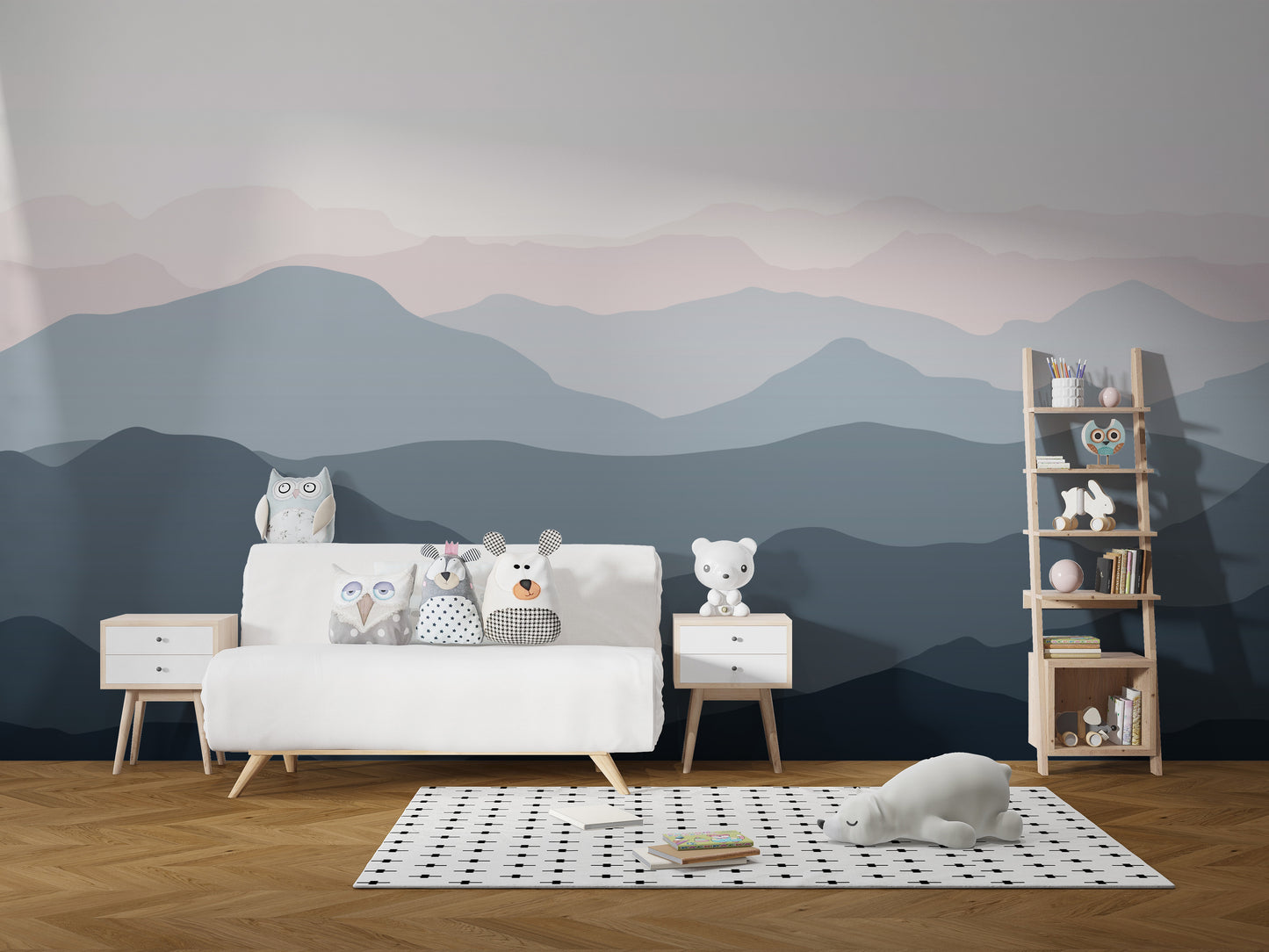 Shaded Mountain landscape wallpaper mural