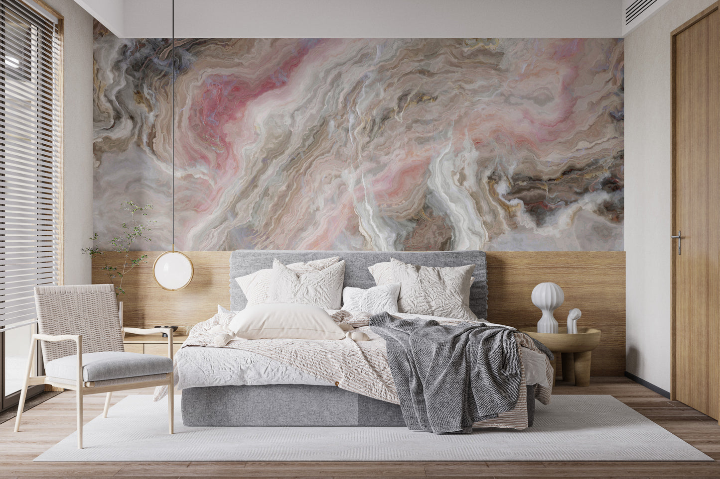 Beige marble wallpaper mural