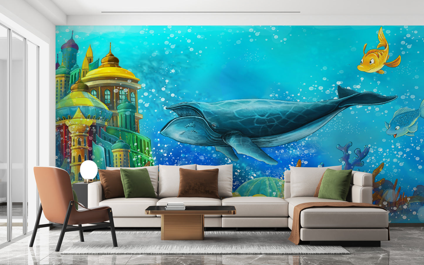 Whale reef wallpaper mural - Giffywalls