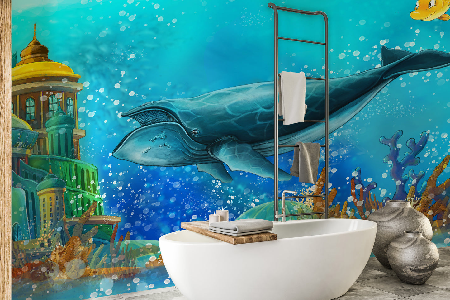 Whale reef wallpaper mural