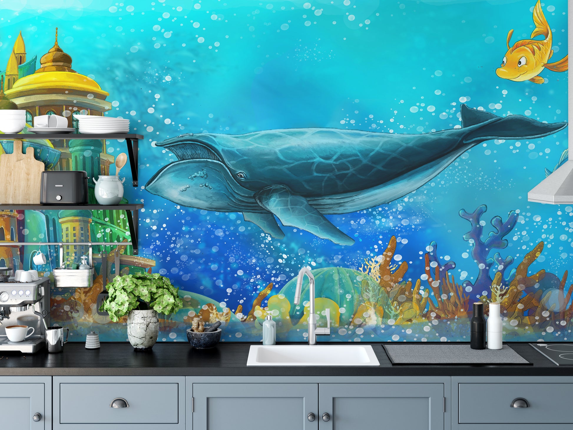 Oceanic Beauty Whale Wallpaper for Walls
