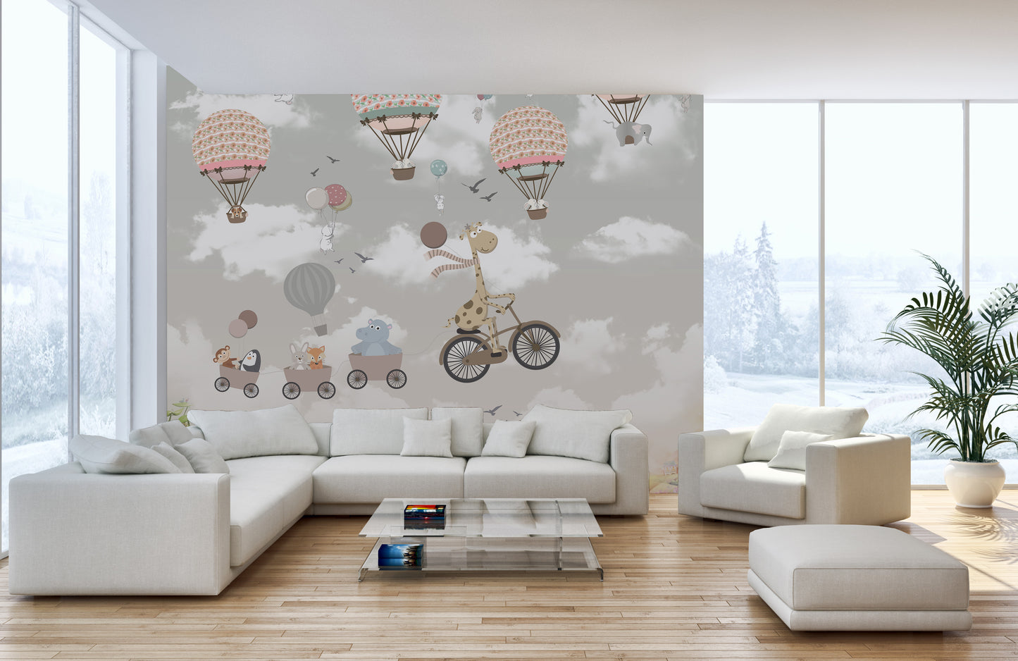 Dreamy Nursery Animal Adventure Mural