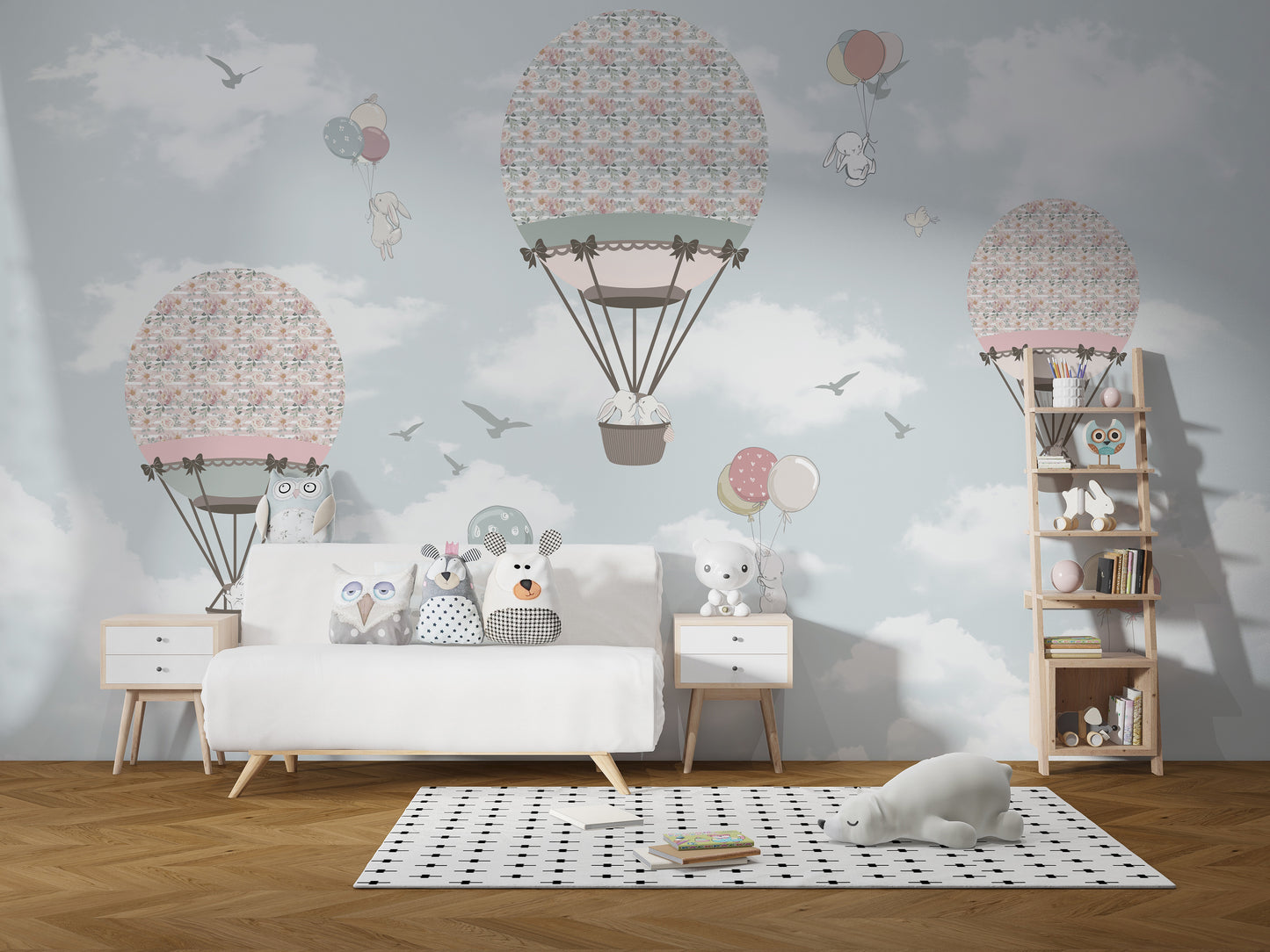 Animated Animals Sky Wallpaper Mural - Giffywalls