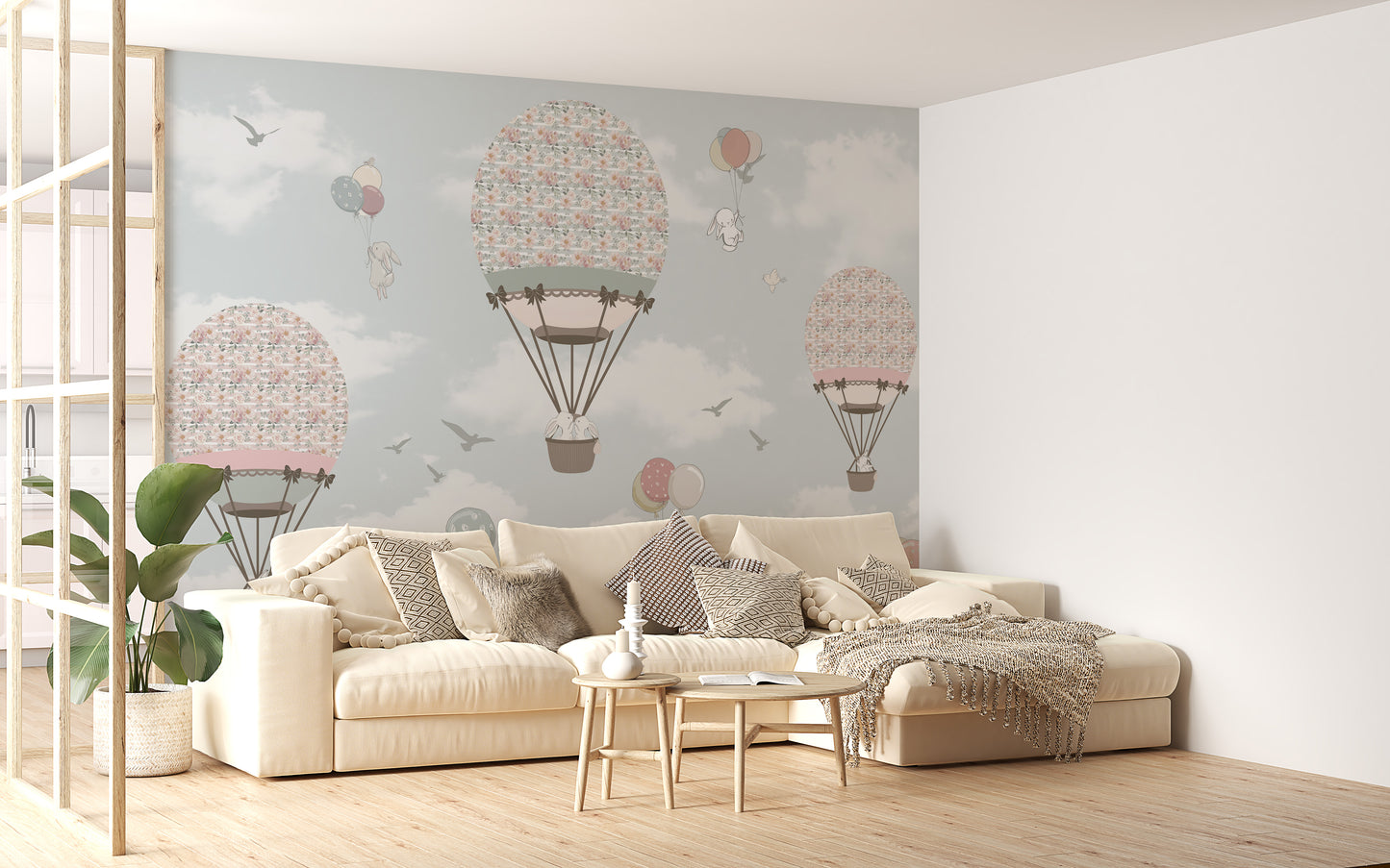 Animated Animals Sky Wallpaper Mural