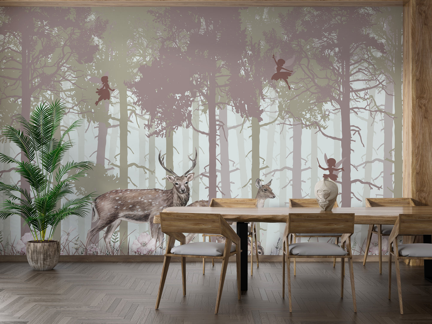 Surreal Fairies Wood Wallpaper Murals