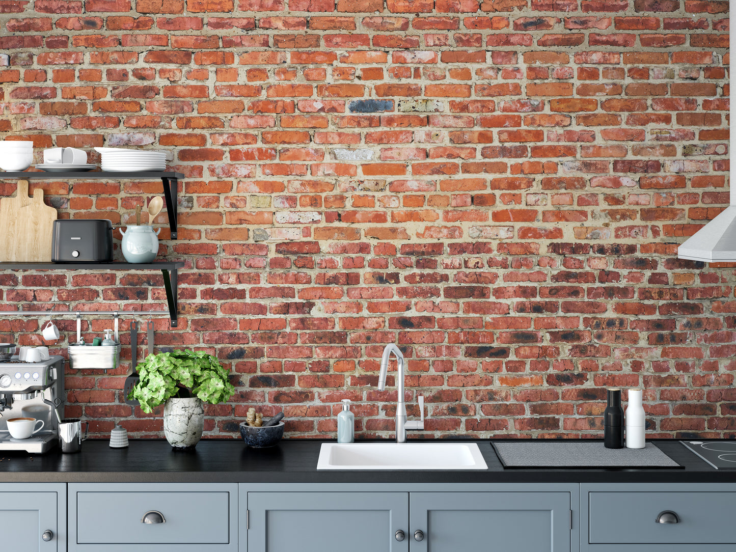 Classic red brick wallpaper for urban style
