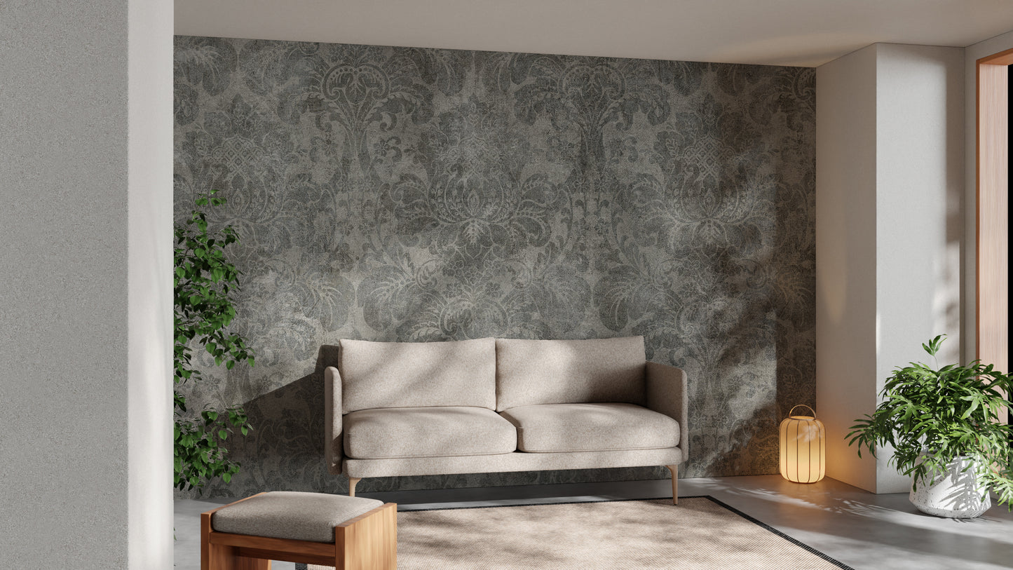 Baroque damask wallpaper for timeless appeal
