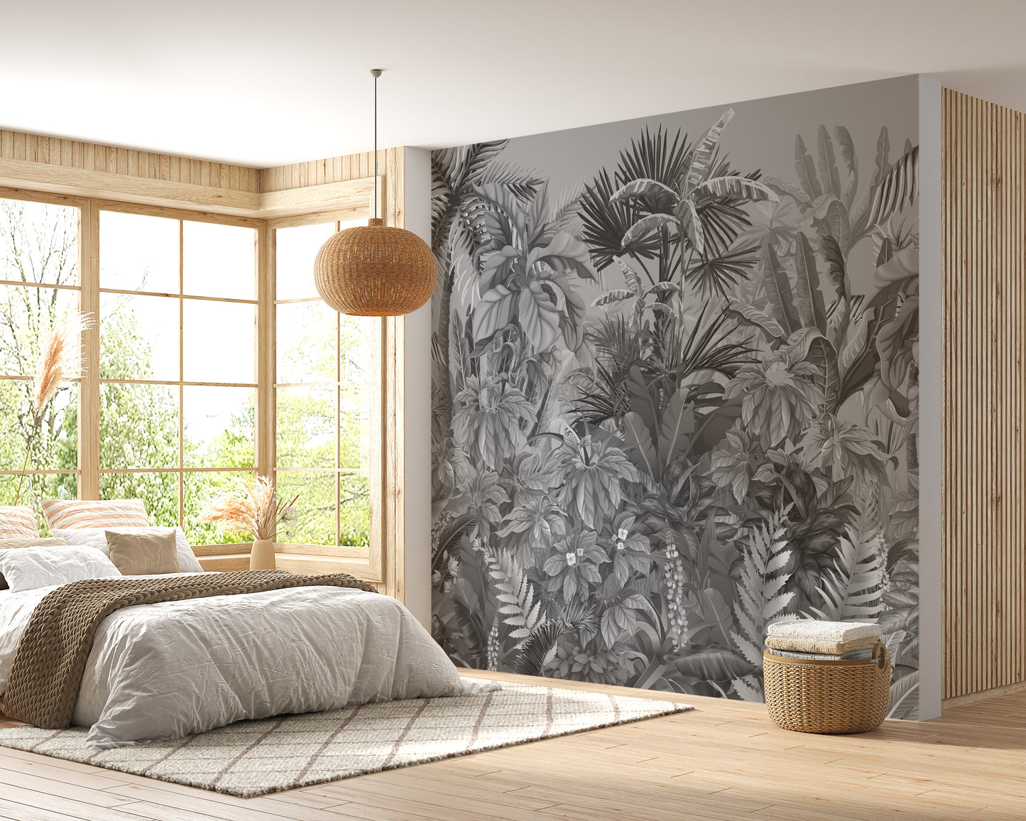 Illustrated Plant Life Wallpaper Mural - Giffywalls