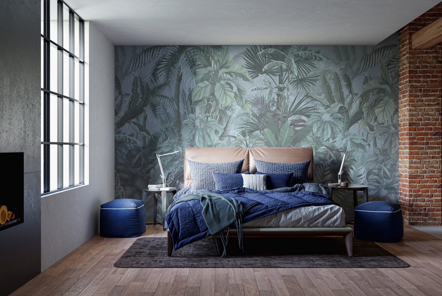 Forest-inspired tropical mural for walls
