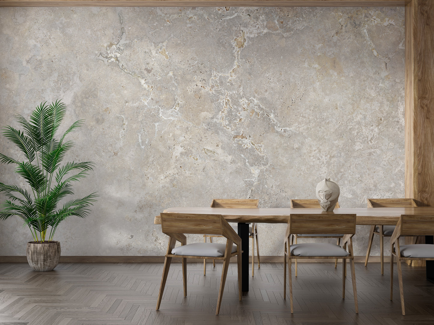 Ivory Color Marble Textured Wallpaper Mural