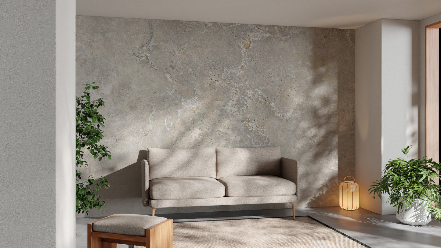 Ivory Color Marble Textured Wallpaper Mural